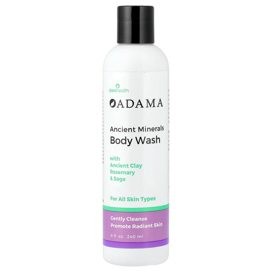 Zion Health, Adama, Ancient Minerals Body Wash with Ancient Clay, Rosemary & Sage, 8 fl oz (240 ml)