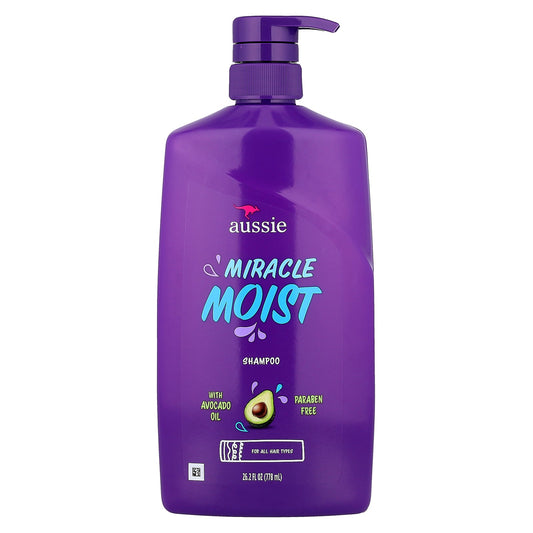 Aussie, Miracle Moist, Shampoo With Avocado Oil, For All Hair Types, 26.2 fl oz (778 ml)