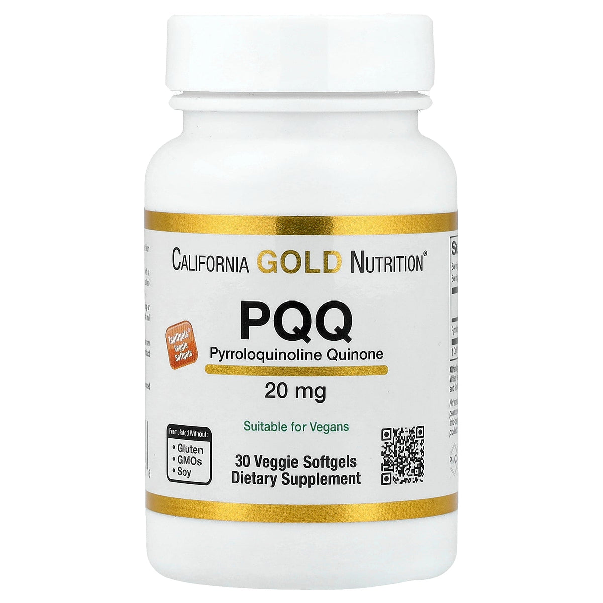 California Gold Nutrition, PQQ, 20 mg, 30 Veggie Softgels