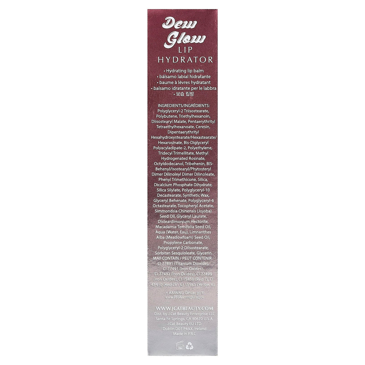J.Cat Beauty, Dew Glow, Lip Hydrator, DLB104 Burst of Shine, 0.12 oz (3.4 g)