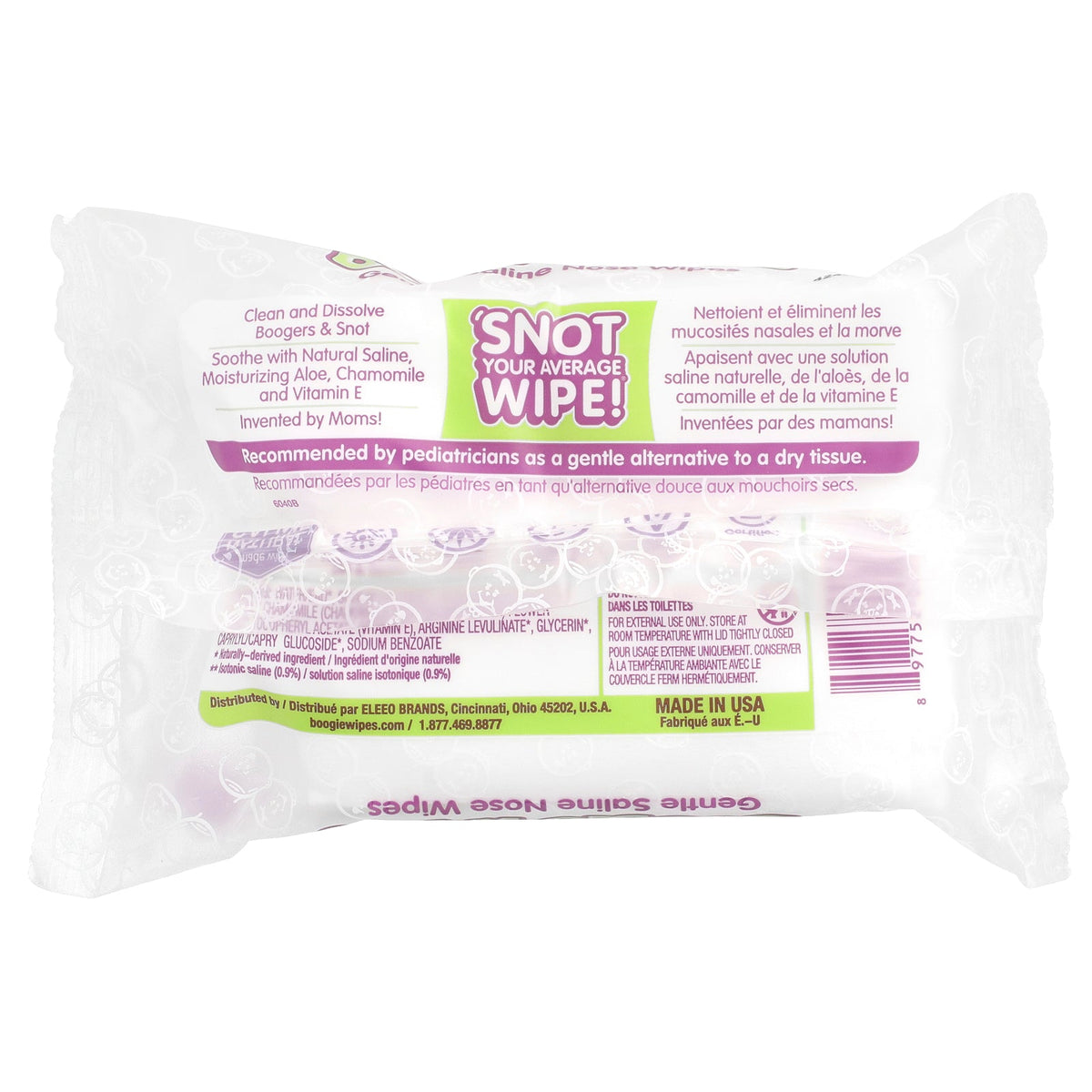 Boogie Wipes, Gentle Saline Nose Wipes, Unscented, 30 Wipes