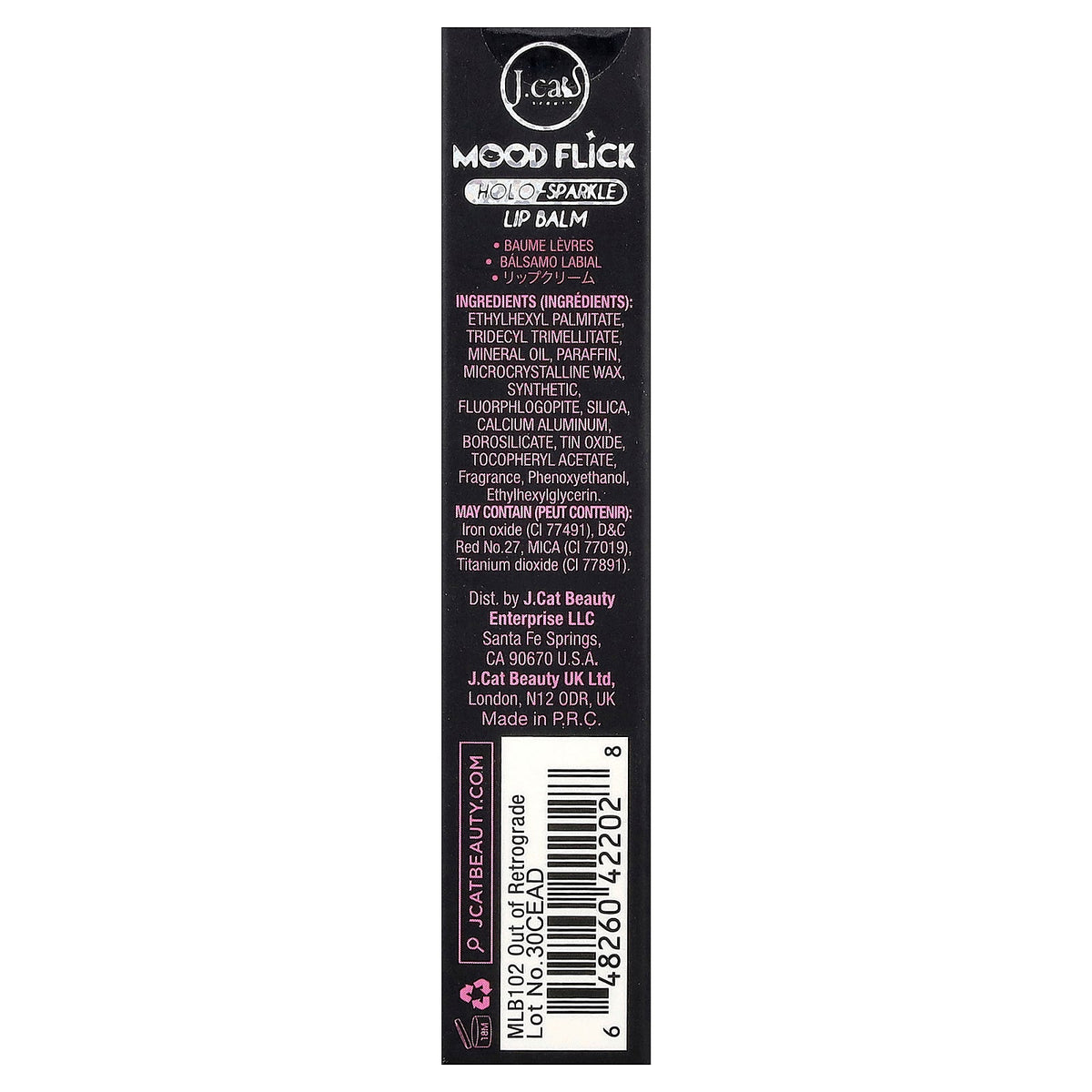 J.Cat Beauty, Mood Flick, Holo-Sparkle Lip Balm, MLB102 Out of Retrograde, 0.07 oz (2 g)