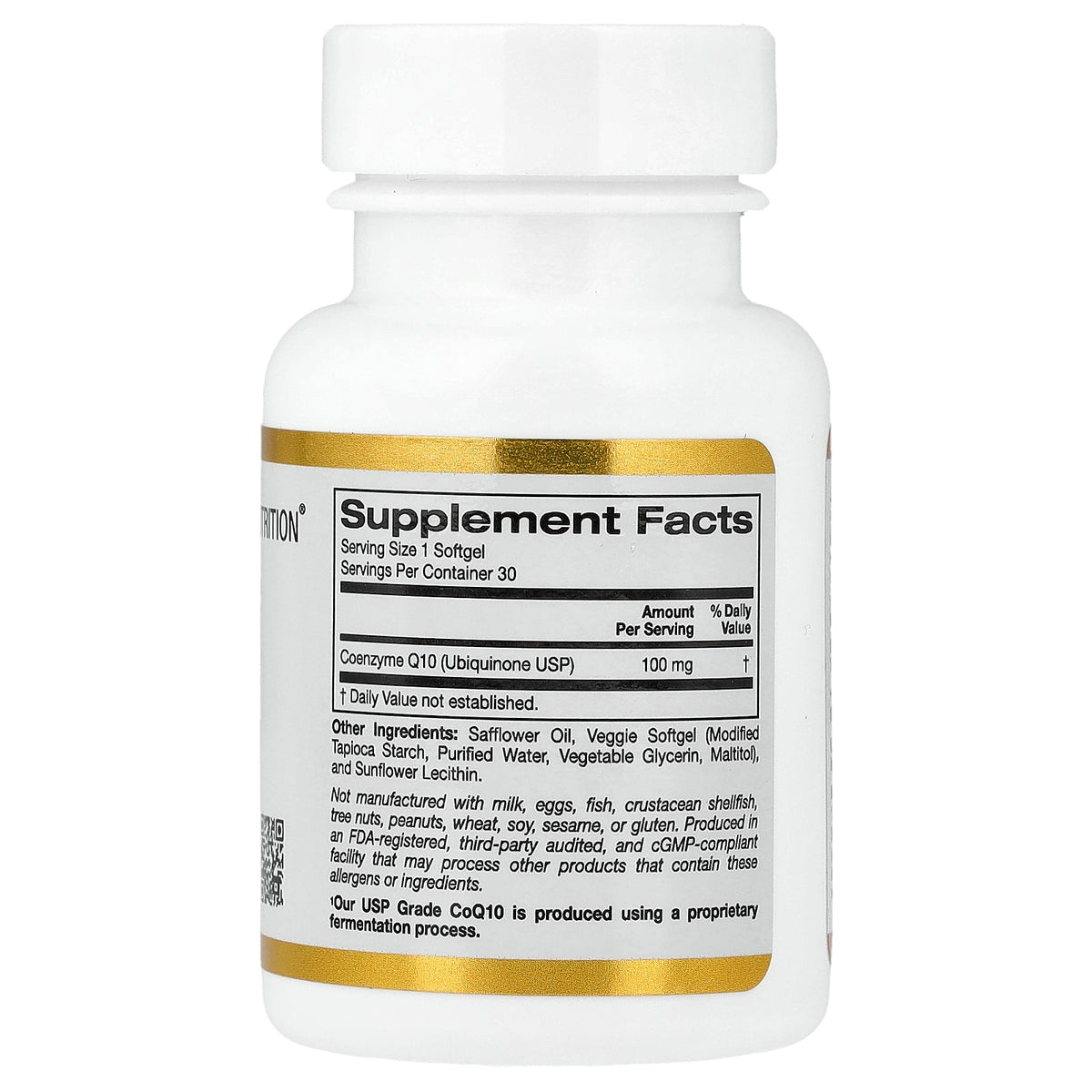 California Gold Nutrition, CoQ10, 100 mg, 30 Veggie Softgels