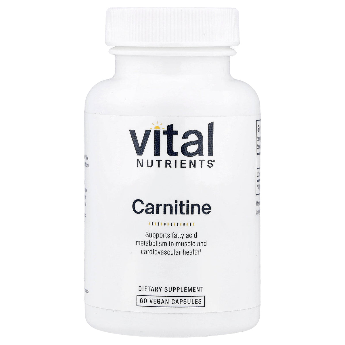 Vital Nutrients, Carnitine, 60 Vegan Capsules (500 mg per Capsule)