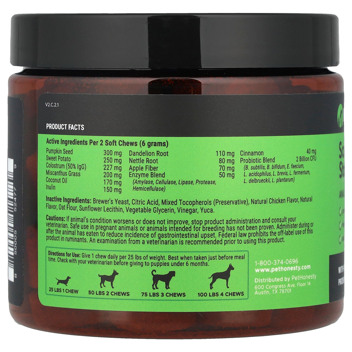 Pet Honesty, Scoot Stopper, For Dogs, Chicken, 90 Tasty Chews, 9.5 oz (270 g)