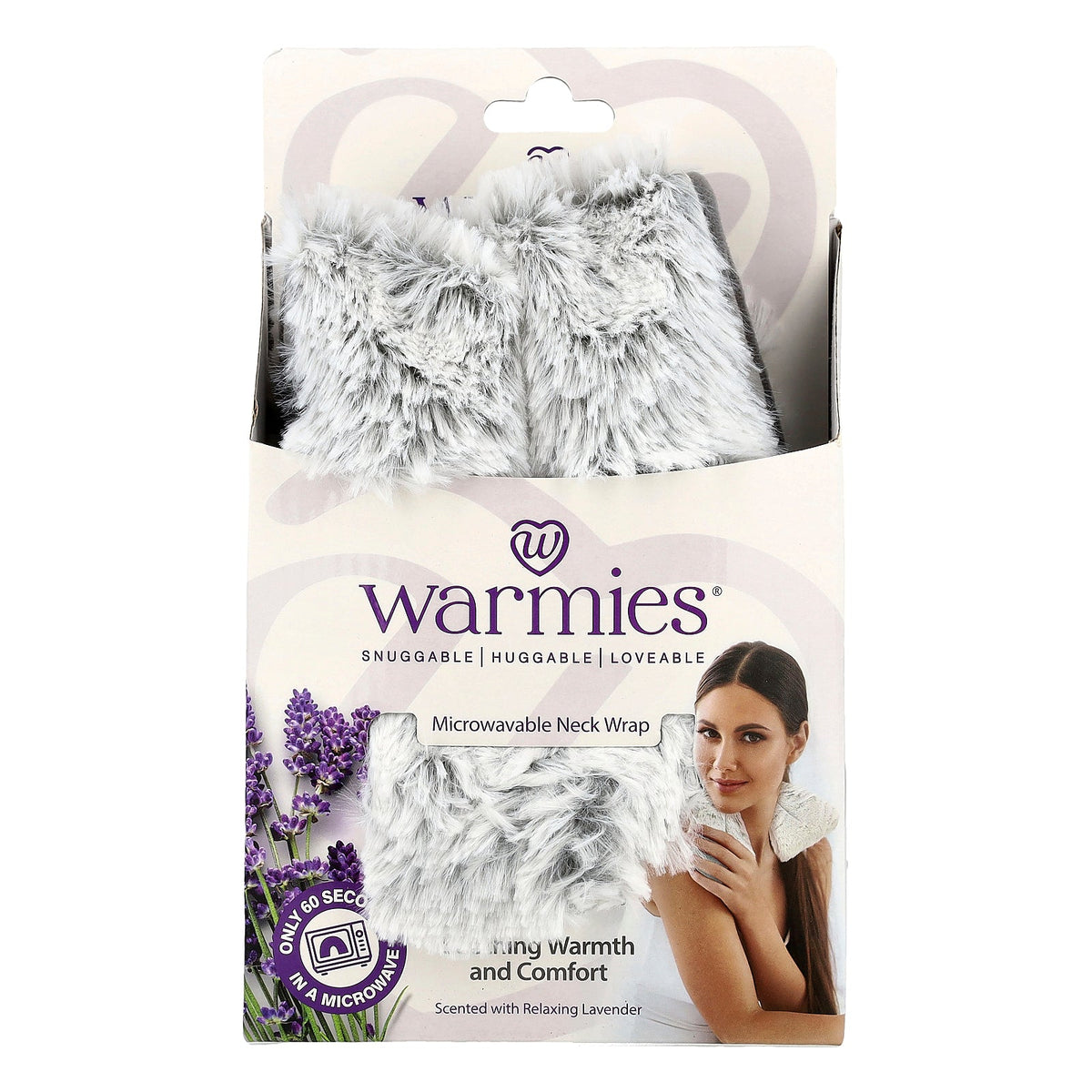 Warmies, Microwavable Neck Wrap, Marshmallow Gray, Relaxing Lavender, 1 Wrap