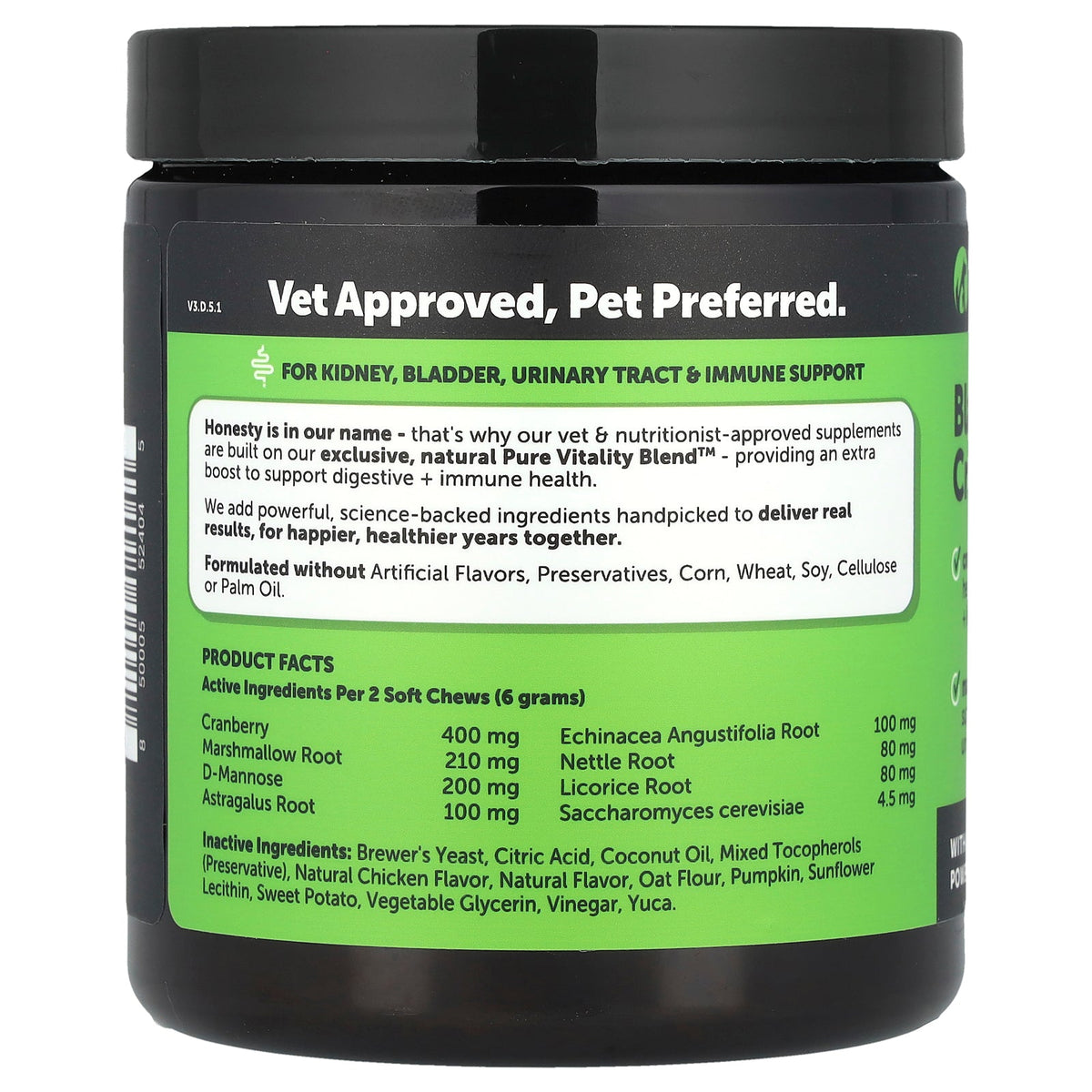 Pet Honesty, Bladder Health Cranberry, For Dogs, Chicken, 90 Soft Chews, 9.5 oz (270 g)