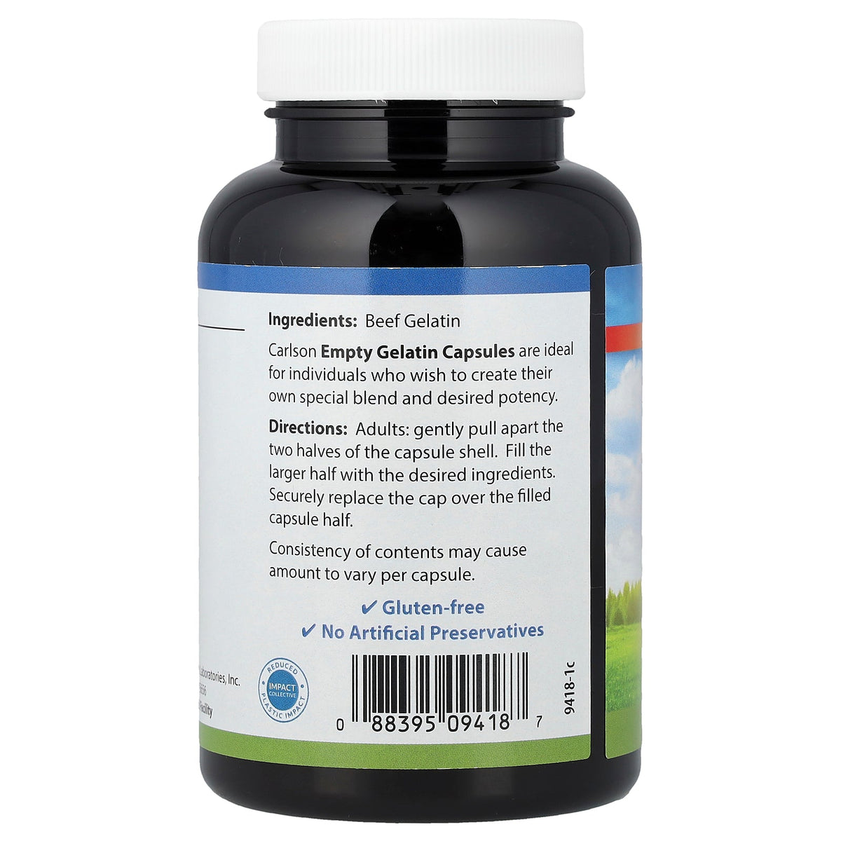 Carlson, Empty Gelatin Capsules #1, 200 Capsules
