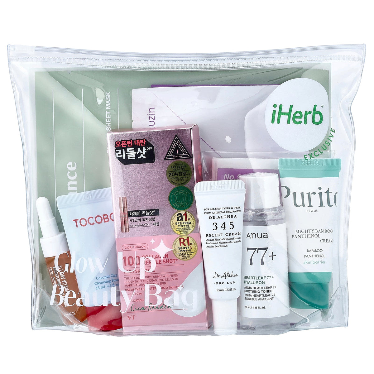 iHerb Exclusive, Korean Glow Up Beauty Bag, 8 Piece Set