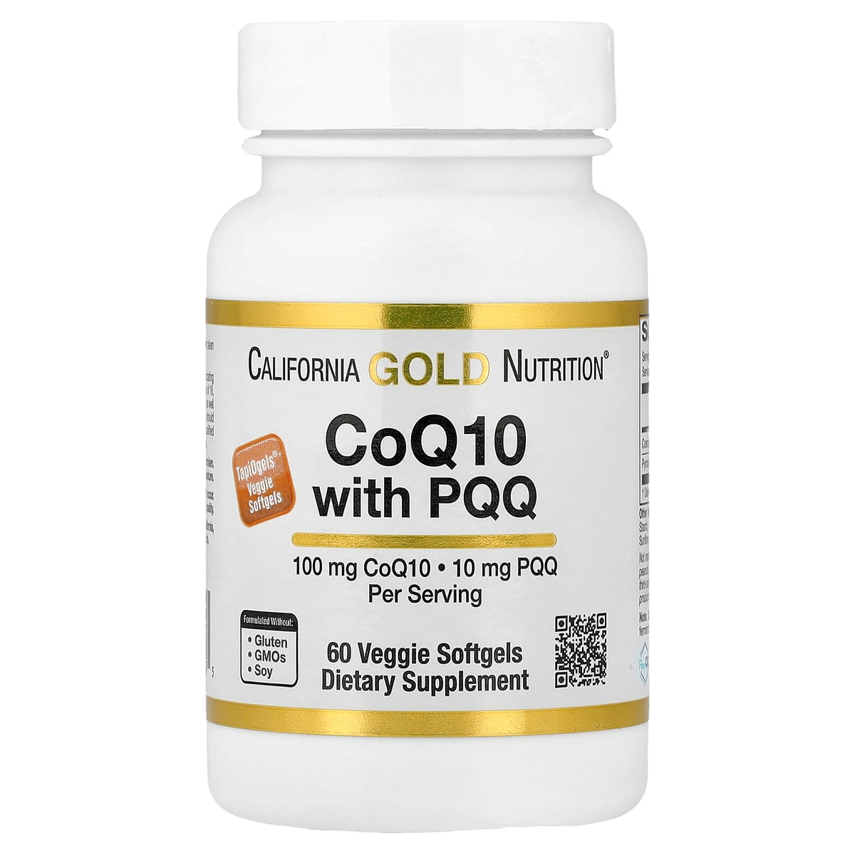 California Gold Nutrition, CoQ10 with PQQ, Ubiquinone USP, Tapioca Veggie Softgel with Sunflower Lecithin, 60 Veggie Softgel