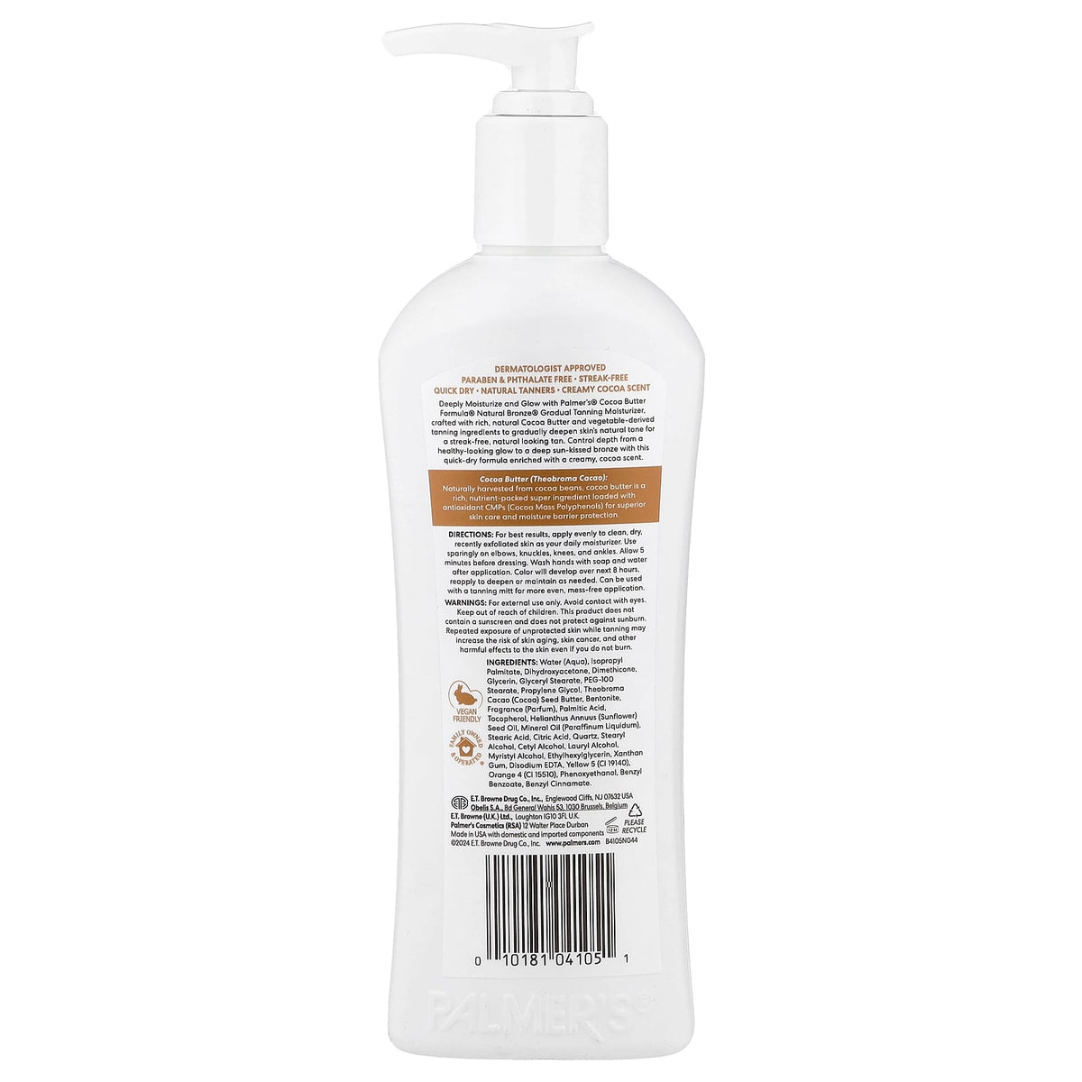Palmer's, Cocoa Butter Formula® with Vitamin E, Natural Bronze®, Sunless Tanning Moisturizer, 8.5 fl oz (250 ml)