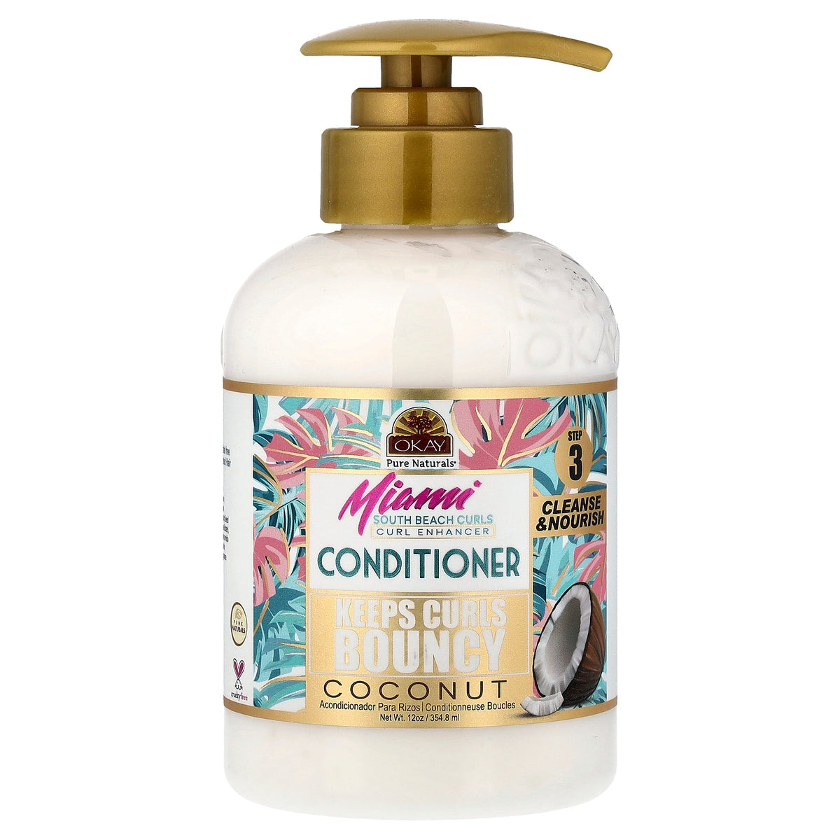 Okay Pure Naturals, Miami South Beach Curls, Conditioner, Coconut , 12 oz (354.8 ml)