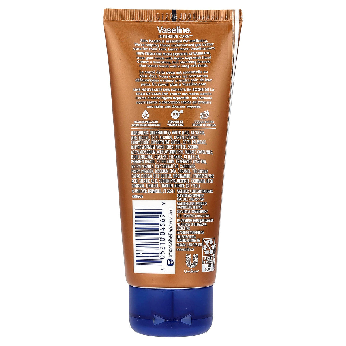 Vaseline, Intensive Care™, Hydra Replenish Hand Creme, 3.4 fl oz (100 ml)