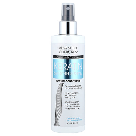 Advanced Clinicals, Keratin Smooth & Shine, Leave-In Conditioner, 8 fl oz (237 ml)