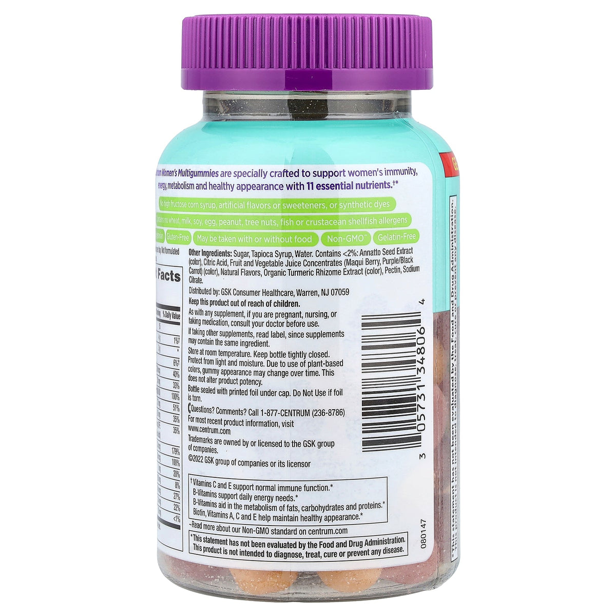 Centrum, Women Multigummies, Tropical Fruit, 100 Gummies