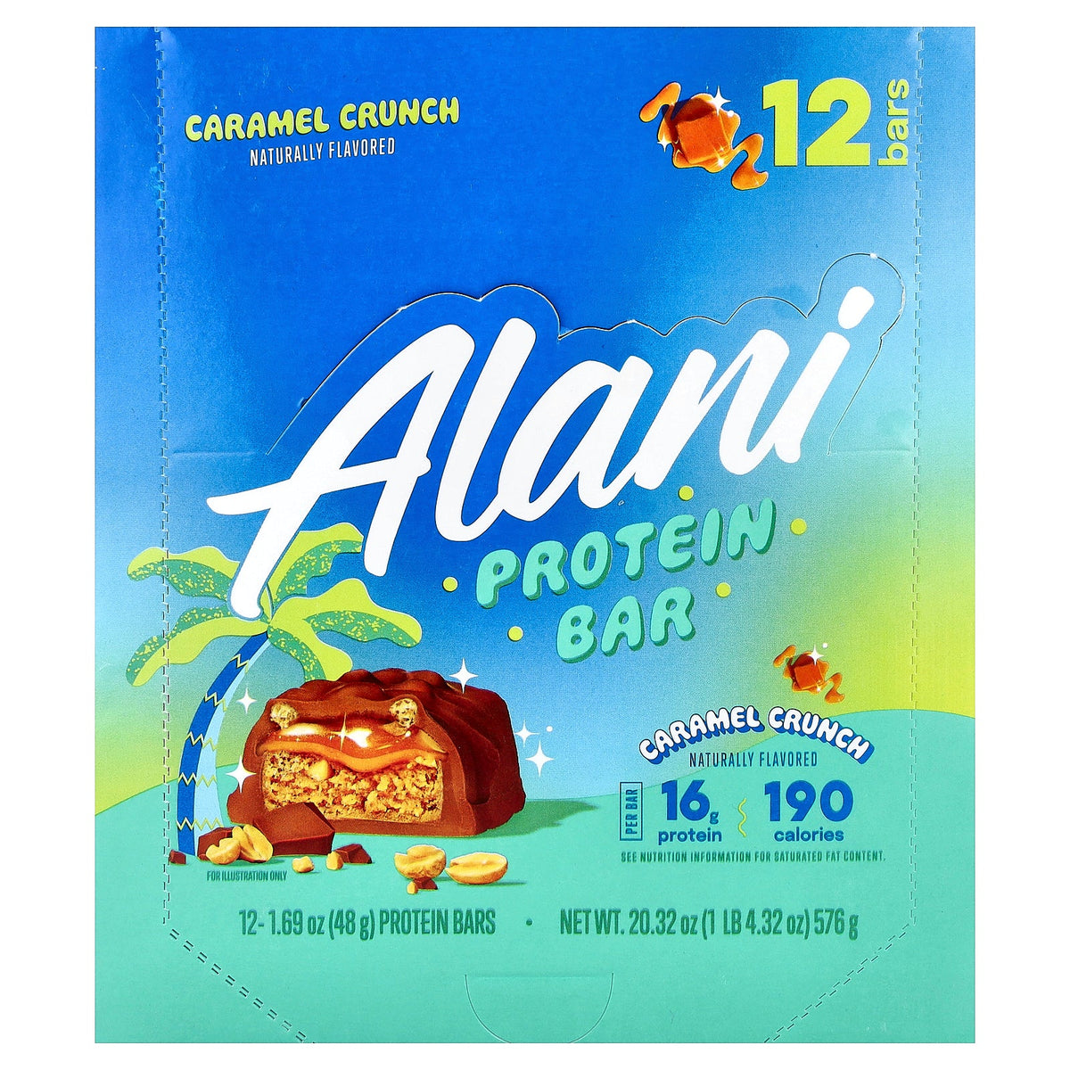 Alani Nu, Protein Bar, Caramel Crunch, 12 Bars, 1.69 oz (48 g) Each