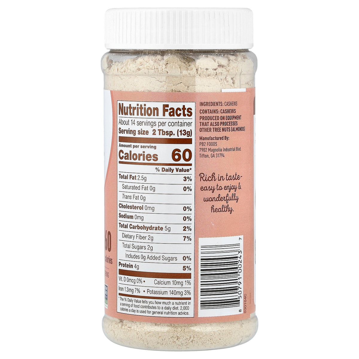 PB2 Foods, Cashew Powder, 6.5 oz (184 g)