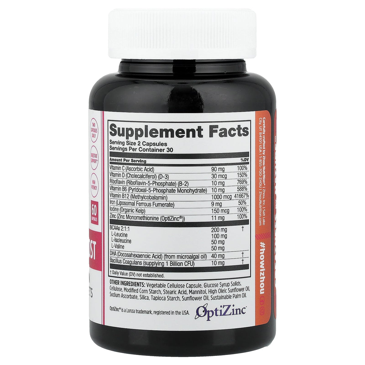 Zhou Nutrition, Vegan Daily Boosts, 60 Capsules