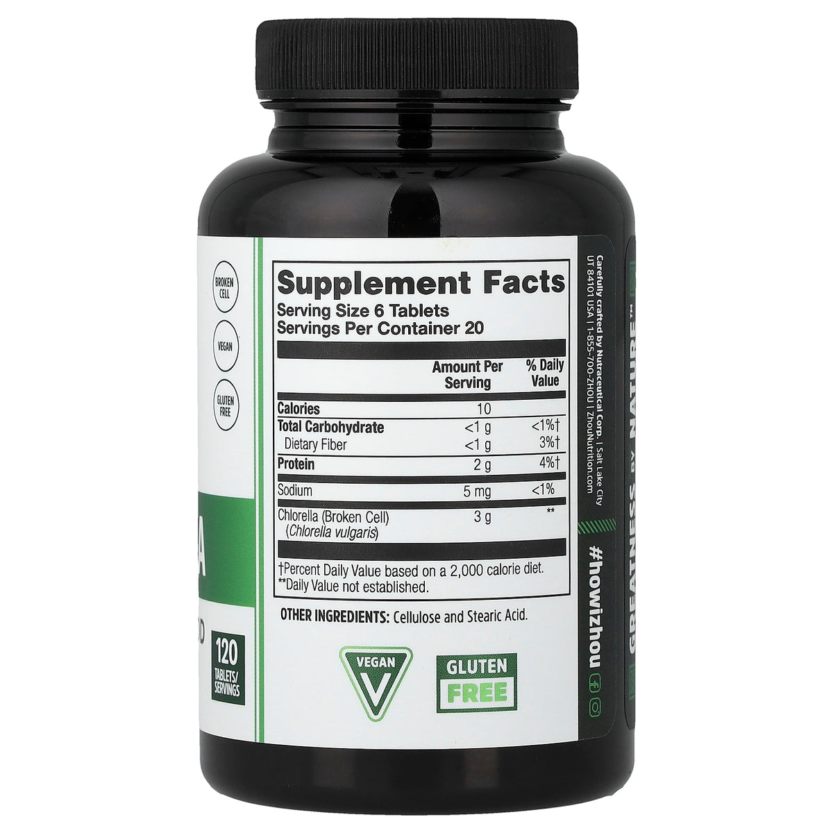 Zhou Nutrition, Chlorella, 120 Tablets (500 mg Per tablet)