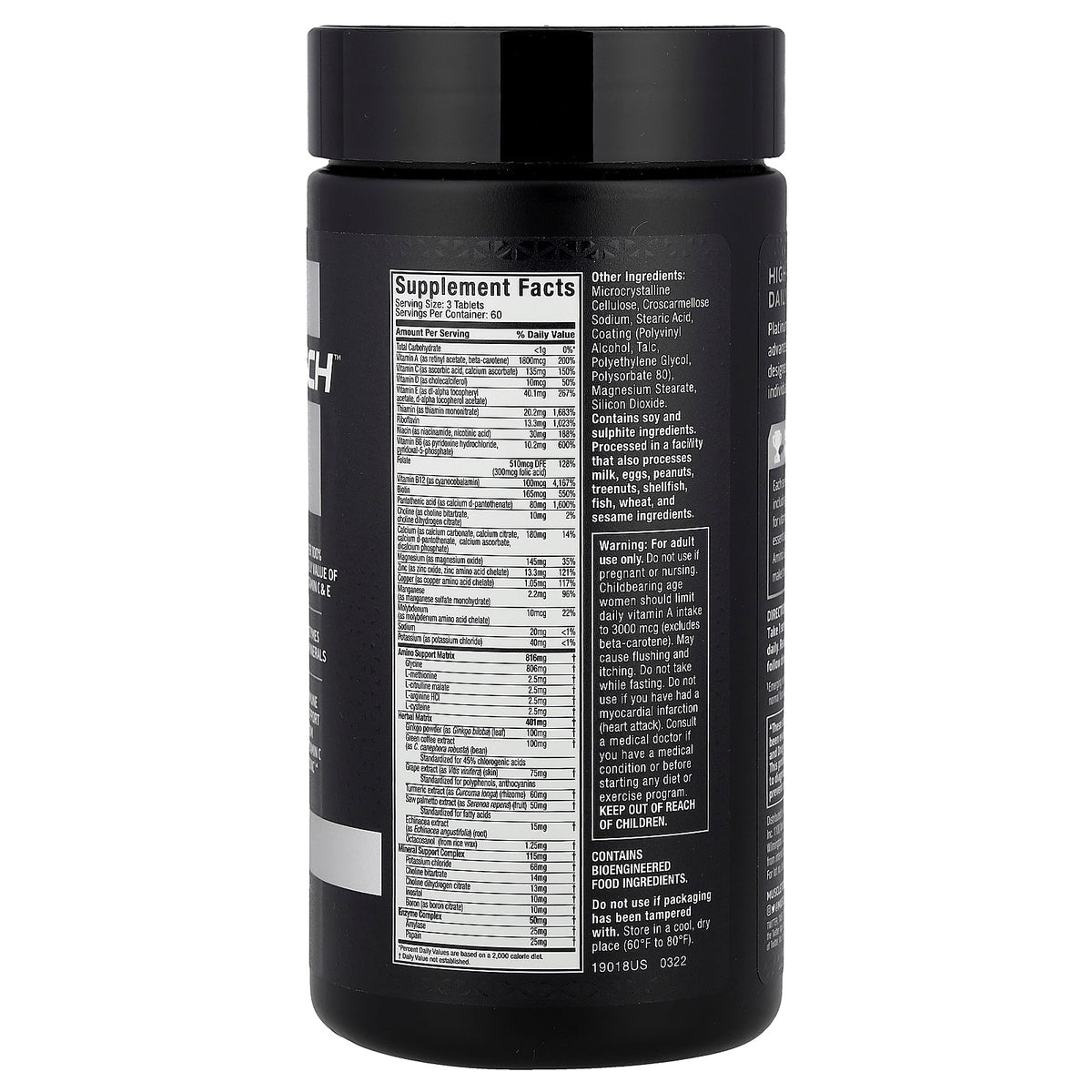 MuscleTech, Platinum Multi Vitamin, 180 Tablets