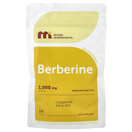 Micro Ingredients, Berberine, 120 Softgels (250 mg per Capsule)