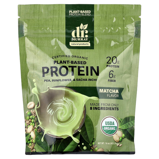 Dr. Murray's, Organic Plant-Based Protein, Matcha, 16 oz (453.59 g)