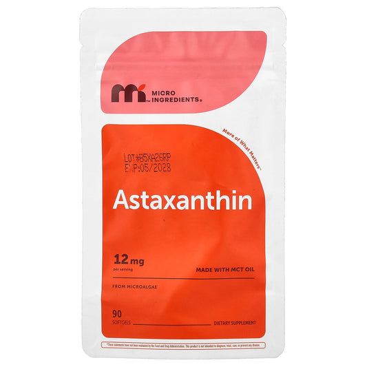 Micro Ingredients, Astaxanthin, 12 mg, 90 Softgels
