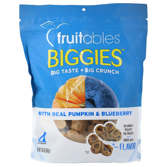 Fruitables, Biggies™, Dog Treats, Real Pumpkin & Blueberry, 16 oz (454 g)