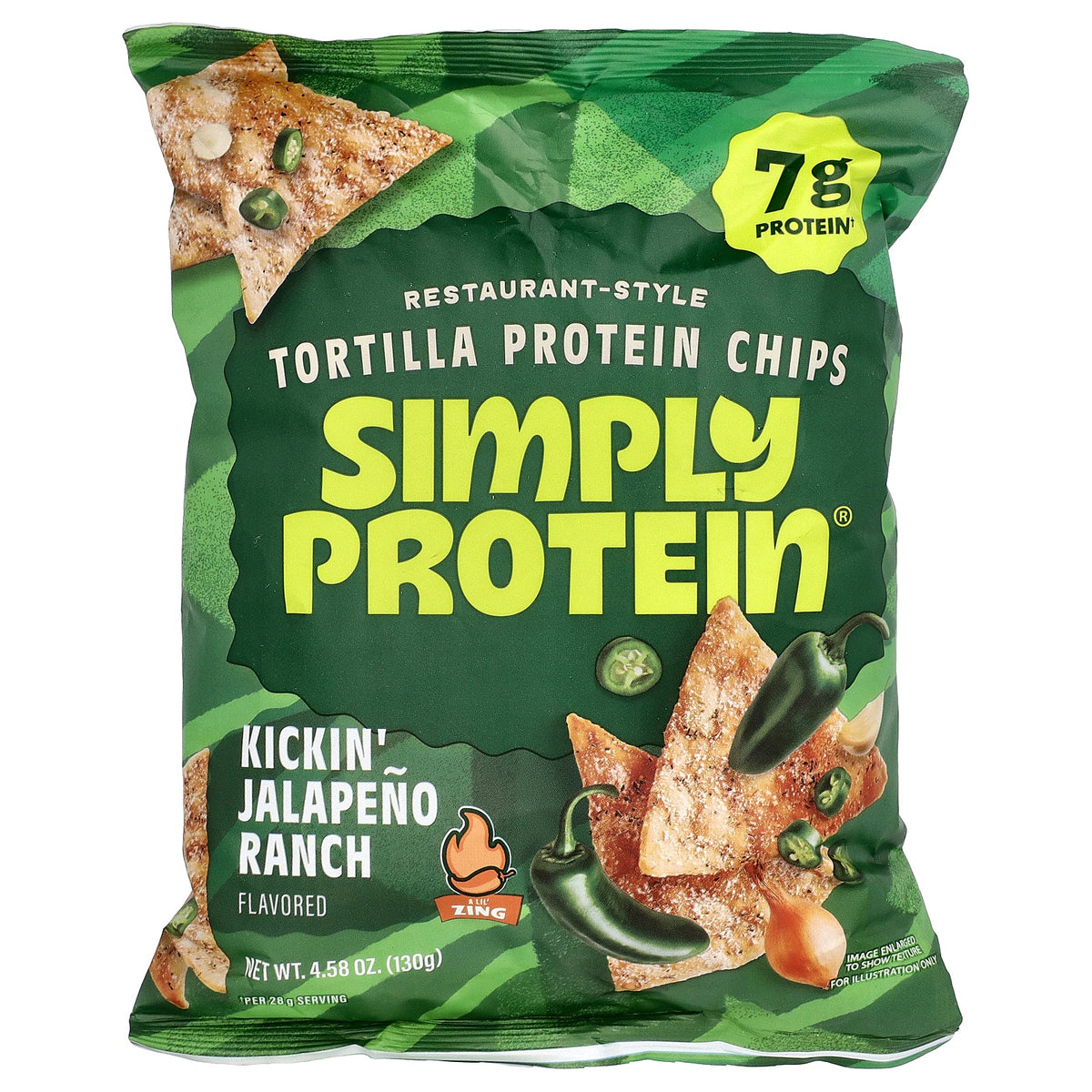Simply Protein, Resturant-Style Tortilla Protein Chips, Kickin' Jalapeno Ranch, 4.58 oz (130 g)