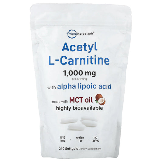 Micro Ingredients, Acetyl L- Carnitine, 240 Softgels