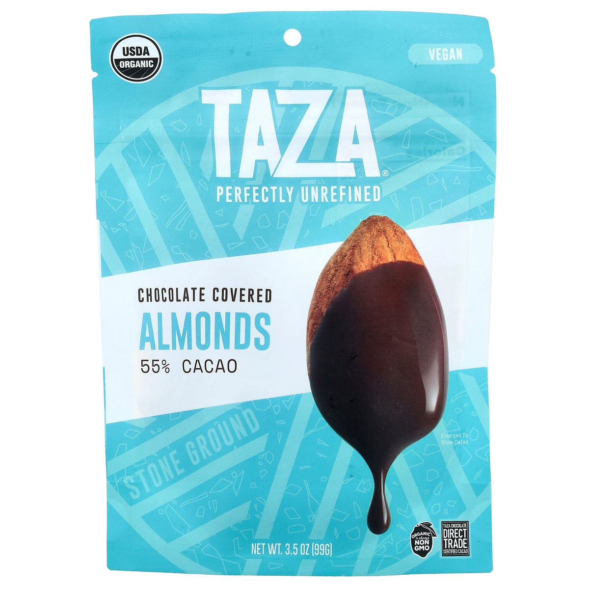 Taza Chocolate, Chocolate Covered Almonds, 55% Cacao, 3.5 oz (99 g)