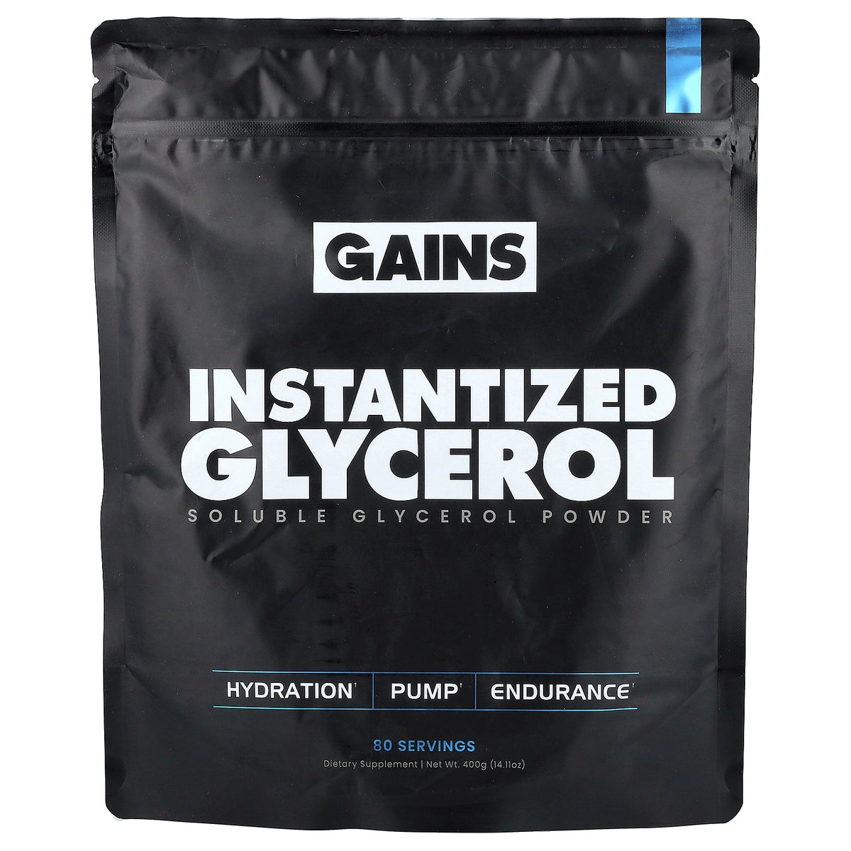 GAINS, Instantized Glycerol, Soluble Glycerol Powder, 14.11 oz (400 g)
