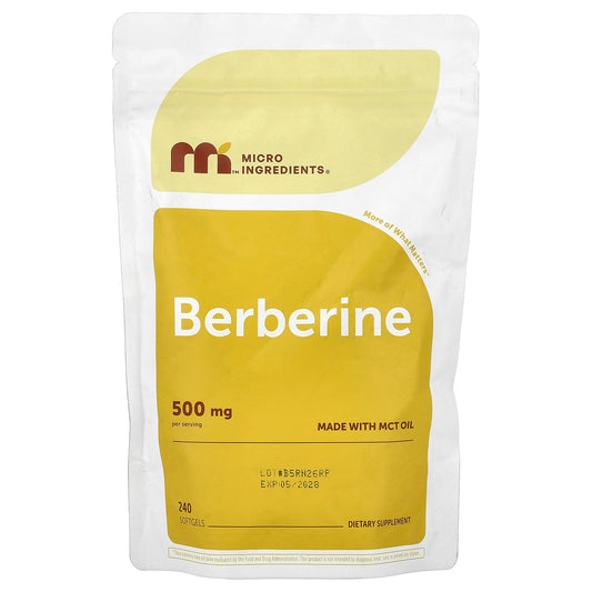 Micro Ingredients, Berberine, 240 Softgels (250 mg per Softgel)