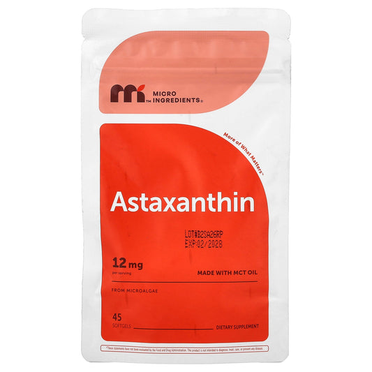 Micro Ingredients, Astaxanthin, 12 mg, 45 Softgels