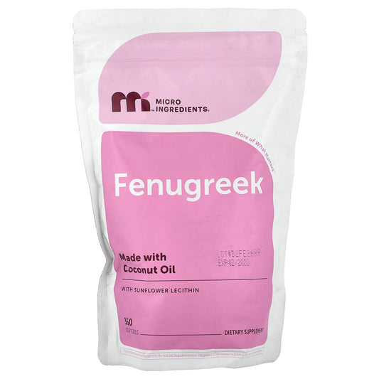 Micro Ingredients, Fenugreek with Sunflower Lecithin, 360 Softgels