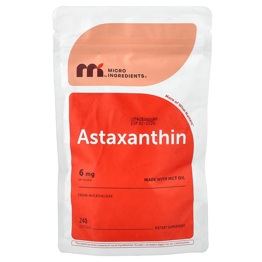 Micro Ingredients, Astaxanthin, 6 mg, 240 Softgels