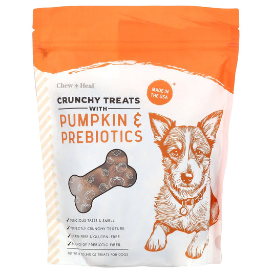Chew + Heal, Crunchy Treats with Pumpkin & Prebiotics, For Dogs, All Ages, 12 oz (340 g)