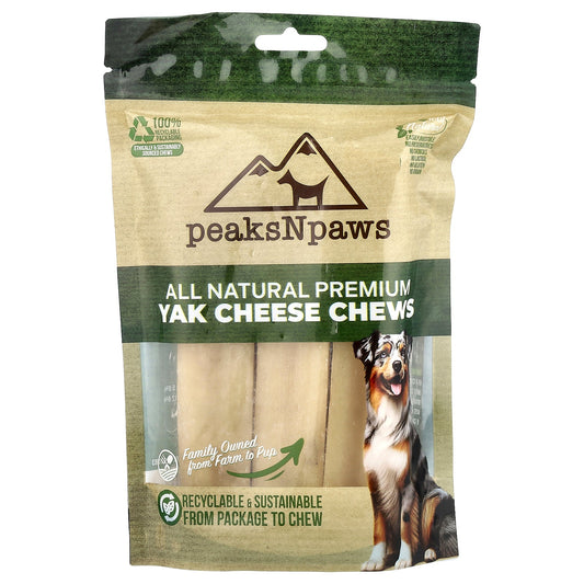 peaksNpaws, All Natural Premium Yak Cheese Chews, X-Large , 3 Chews, 15 oz