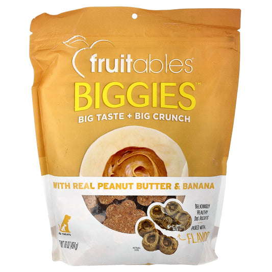 Fruitables, Biggies™, Dog Treats, Real Peanut Butter & Banana, 16 oz (454 g)