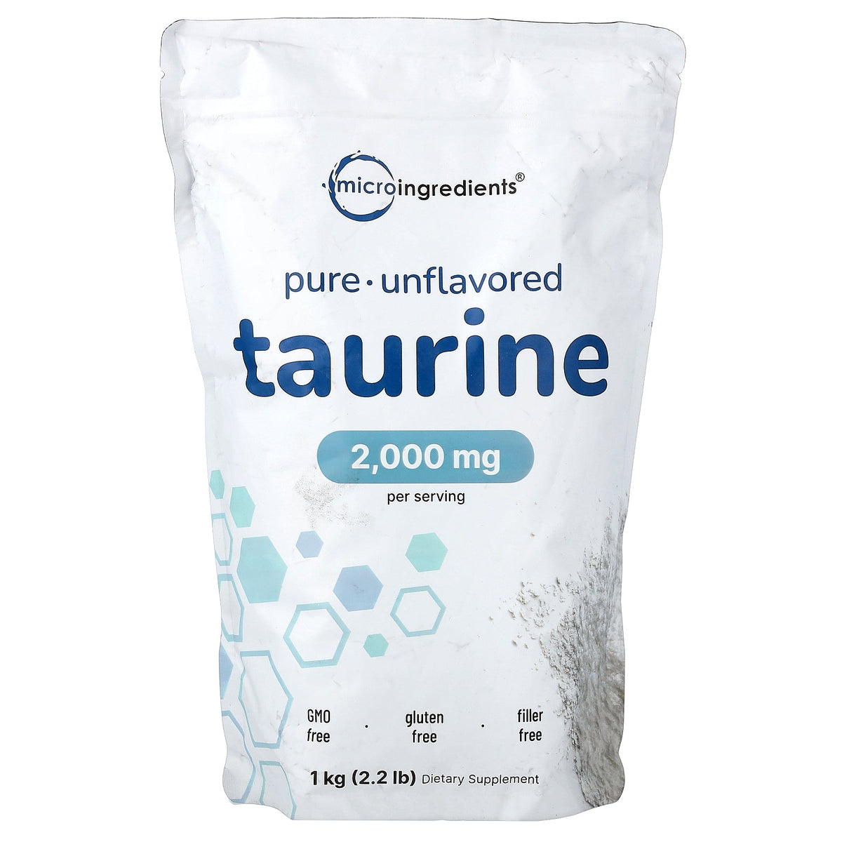 Micro Ingredients, Pure Taurine, Unflavored, 2.2 lb (1 kg)