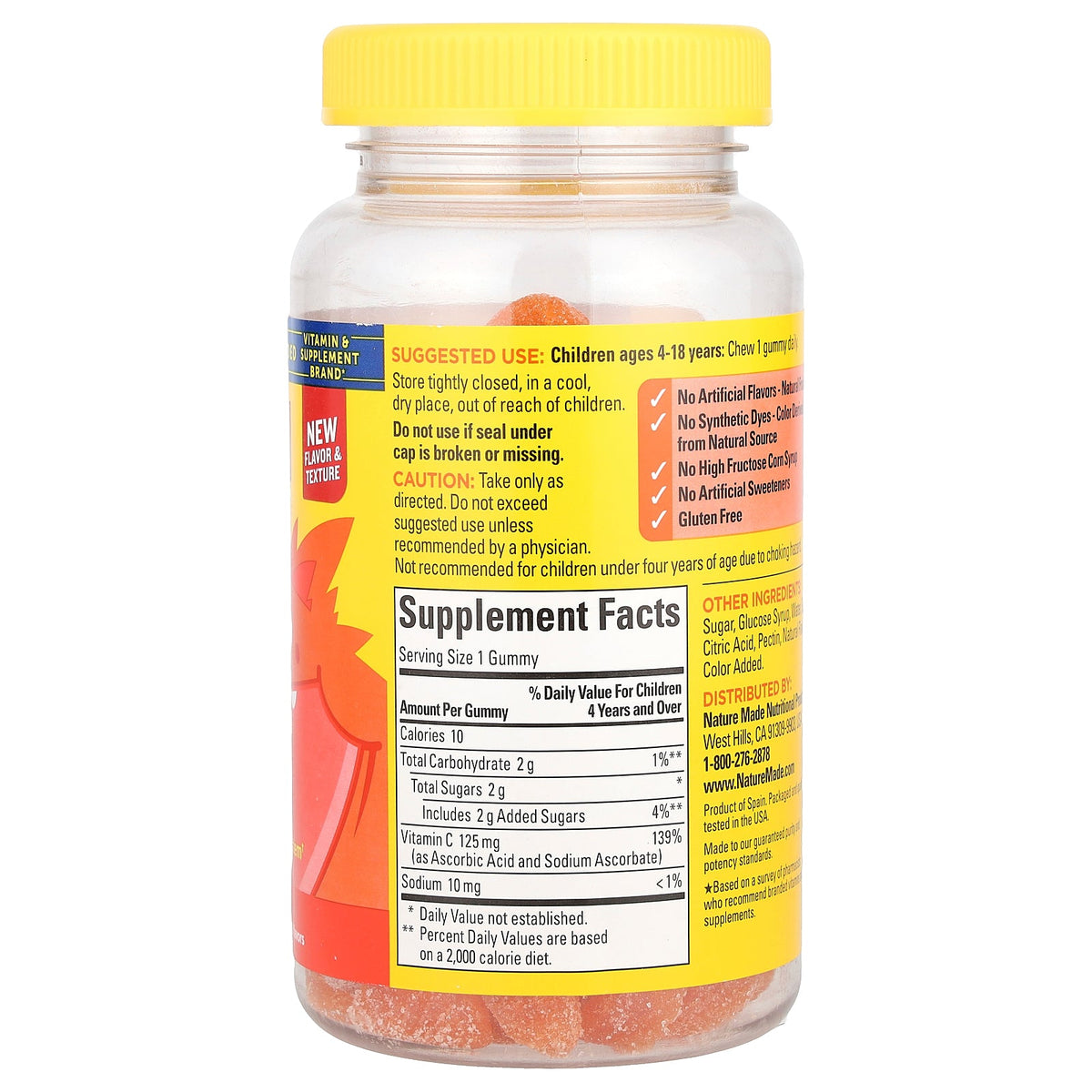 Nature Made, Kids First®, Vitamin C Gummies, Tangerine, 125 mg, 110 Gummies