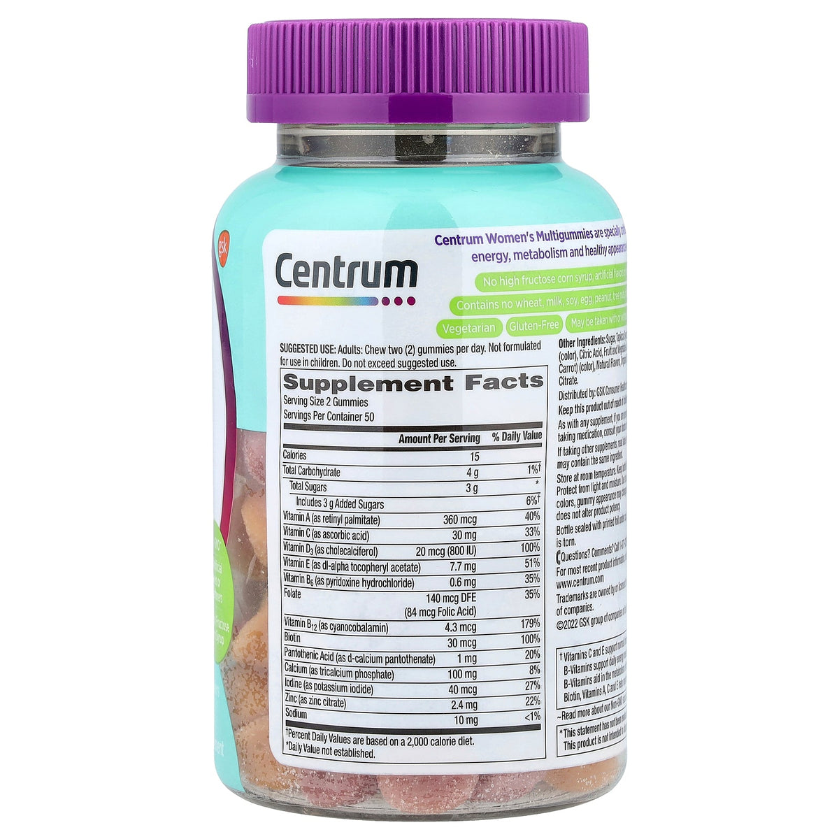 Centrum, Women Multigummies, Tropical Fruit, 100 Gummies