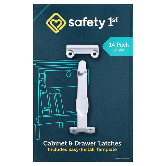 Safety 1st, Cabinet & Drawer Latches, White, 14 Pack