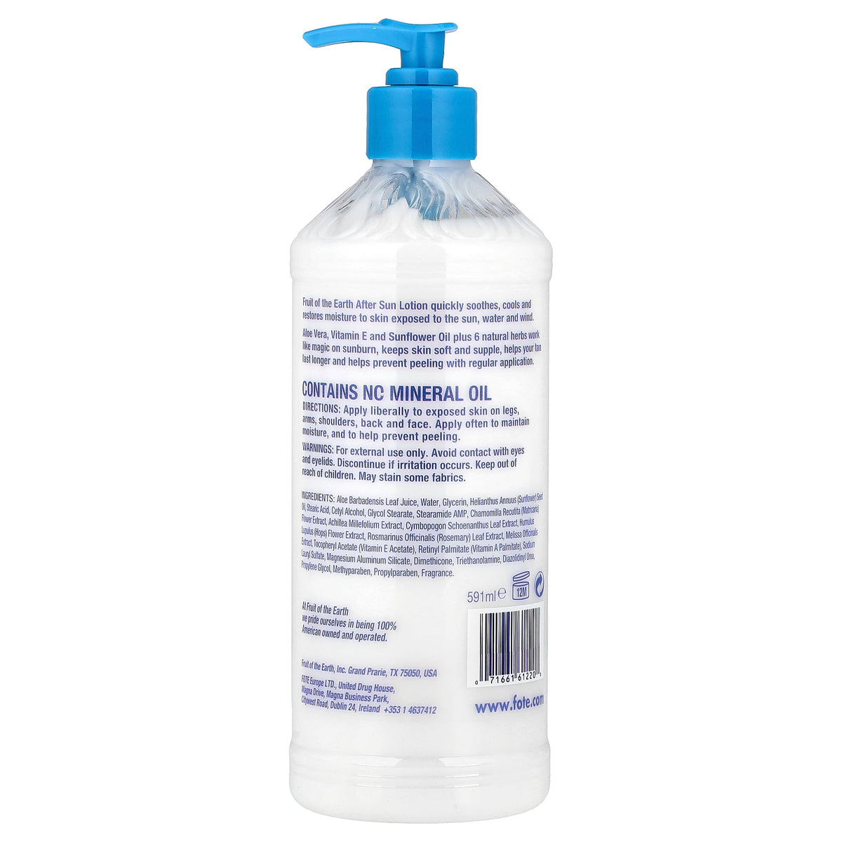 Fruit of the Earth, Aloe Vera, After Sun Lotion, 20 fl oz (591 ml)