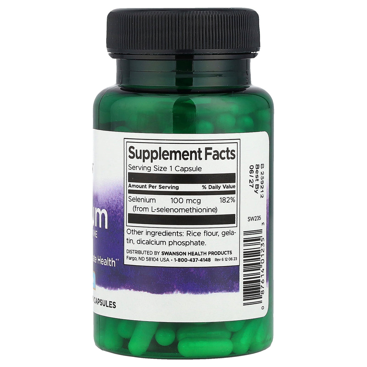 Swanson Vitamins, Selenium, 100 mcg, 200 Capsules