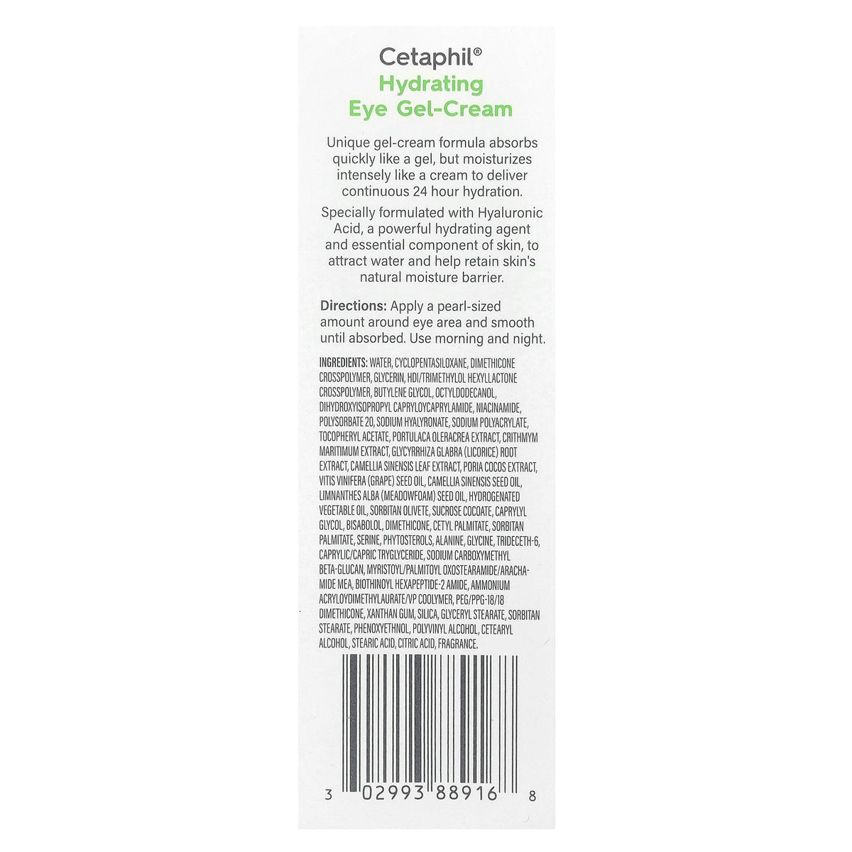 Cetaphil, Hydrating Eye Gel-Cream, Sensitive Skin, 0.5 fl oz (14 ml)