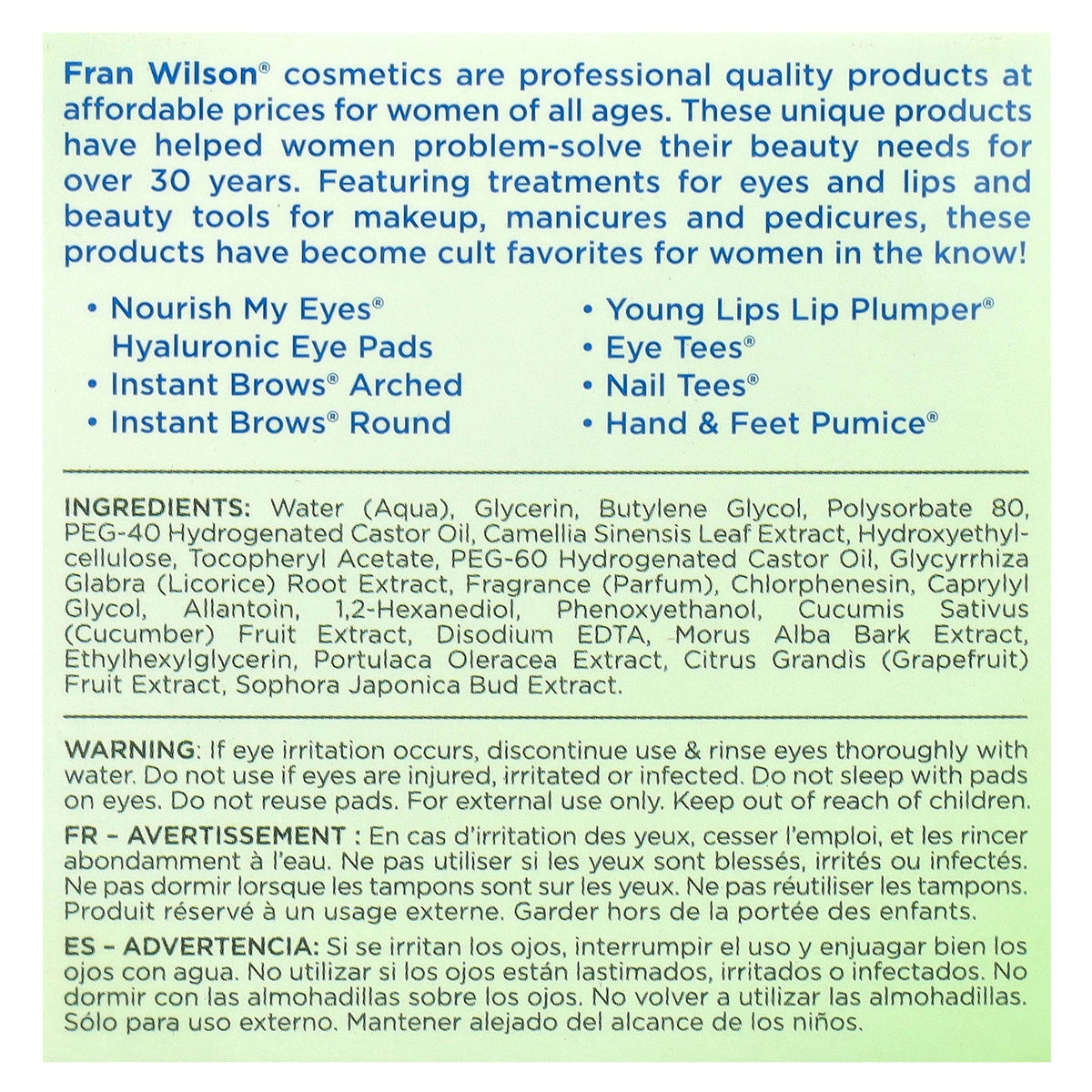 Fran Wilson, Nourish My Eyes®, Cucumber Eye Pads, 36 Pads