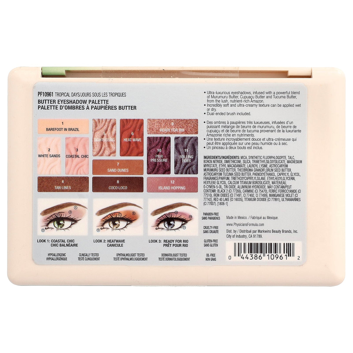 Physicians Formula, Butter Eyeshadow Palette, PF10961 Tropical Days, 0.55 oz (15.6 g)