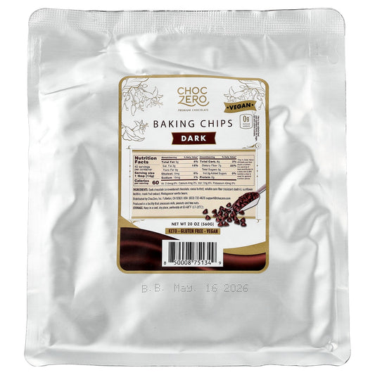 ChocZero, Baking Chips, Dark, 20 oz (560 g)