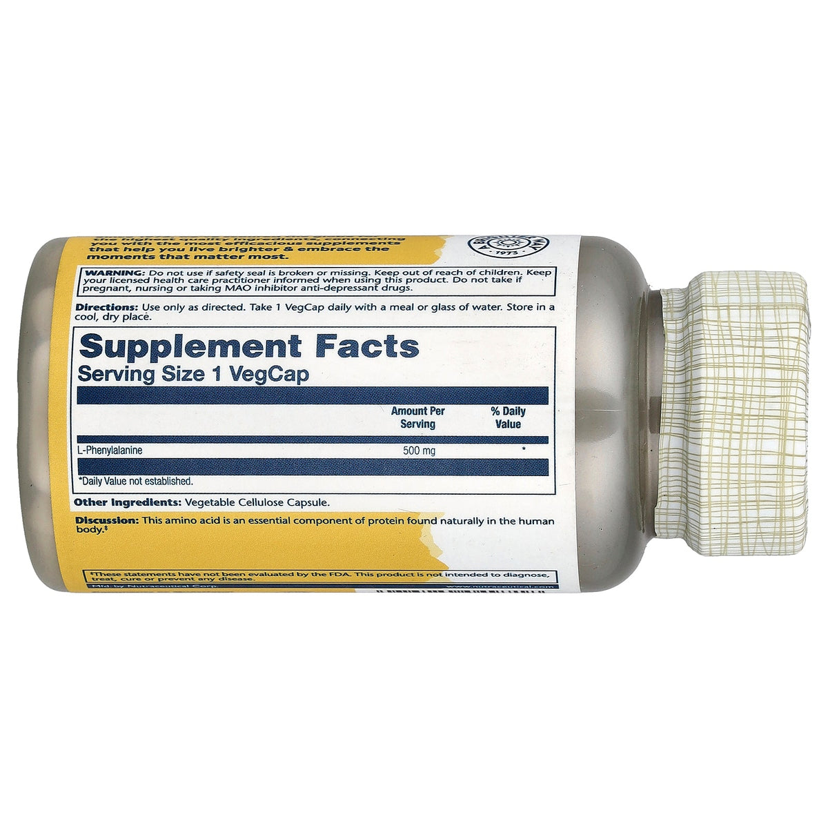 Solaray, L-Phenylalanine, 500 mg, 60 VegCaps